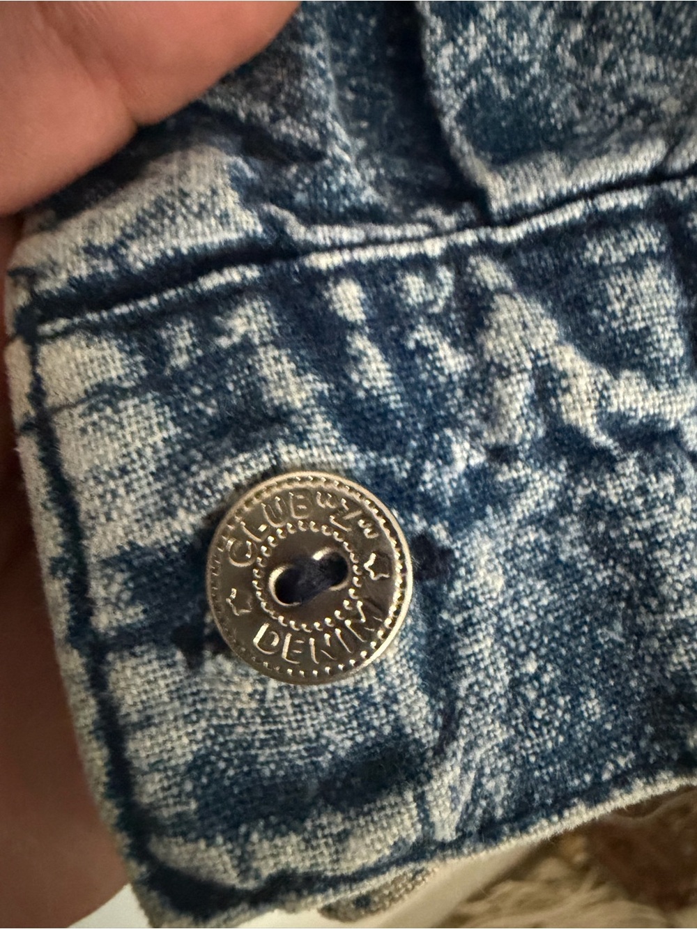 Vintage Club Z Denim Acid Wash Embroidered beaded Studded Oversized Shirt 80s 90 - Picture 8 of 15